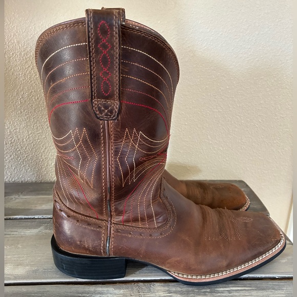 Men’s Ariat Sport Western Performance Wide Square Toe Cowboy Boot Sz 7.5D - Picture 3 of 13